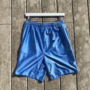 Y2K Shiny Metallic Blue Basketball Shorts